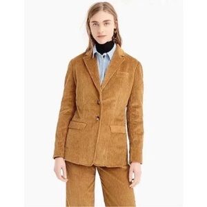 J.Crew Wide Wale Corduroy Academia Blazer Jacket Melted Caramel Size 10P